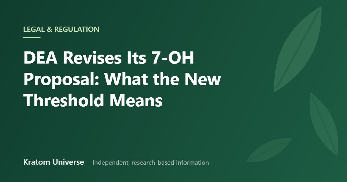 DEA Revises Its 7-OH Proposal: What the New Threshold Means — Kratom Universe