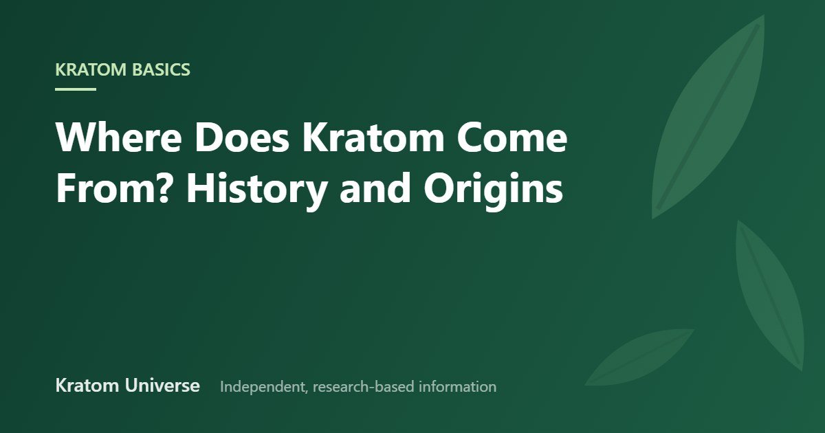 Where Does Kratom Come From? History and Origins — Kratom Universe